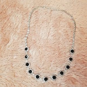 Black and crystal necklace